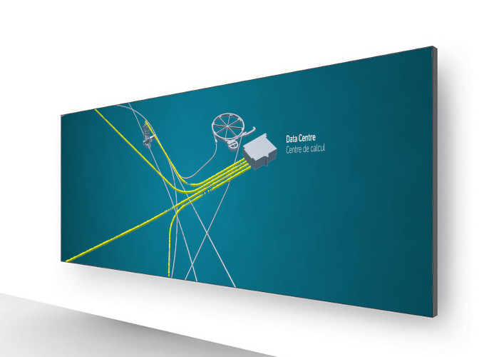 Large video display on a wall