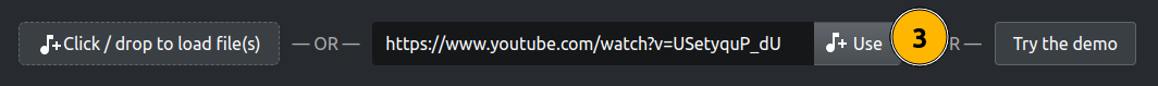 Pasting a YouTube URL